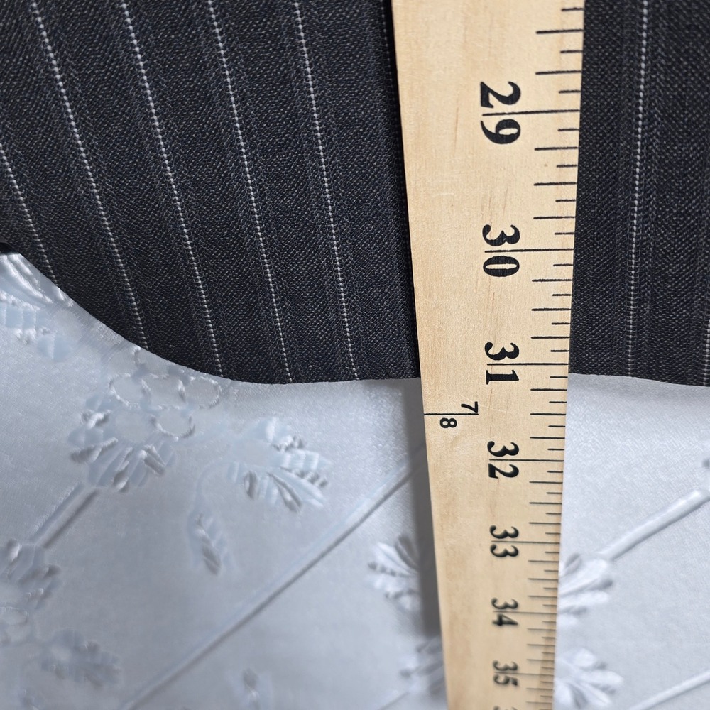 Murano Collezione Sport Coat Blazer Men 42R Charcoal Pinstripe Worsted Wool - Picture 7 of 10